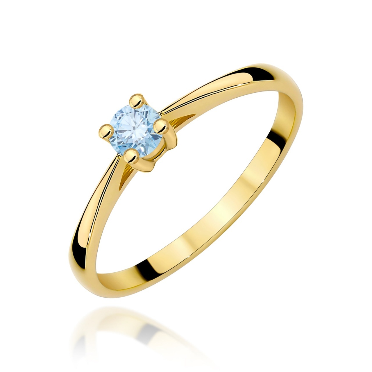 Inel Aur 9K cu Diamant de Laborator 0.15 ct (Varianta: Galben)