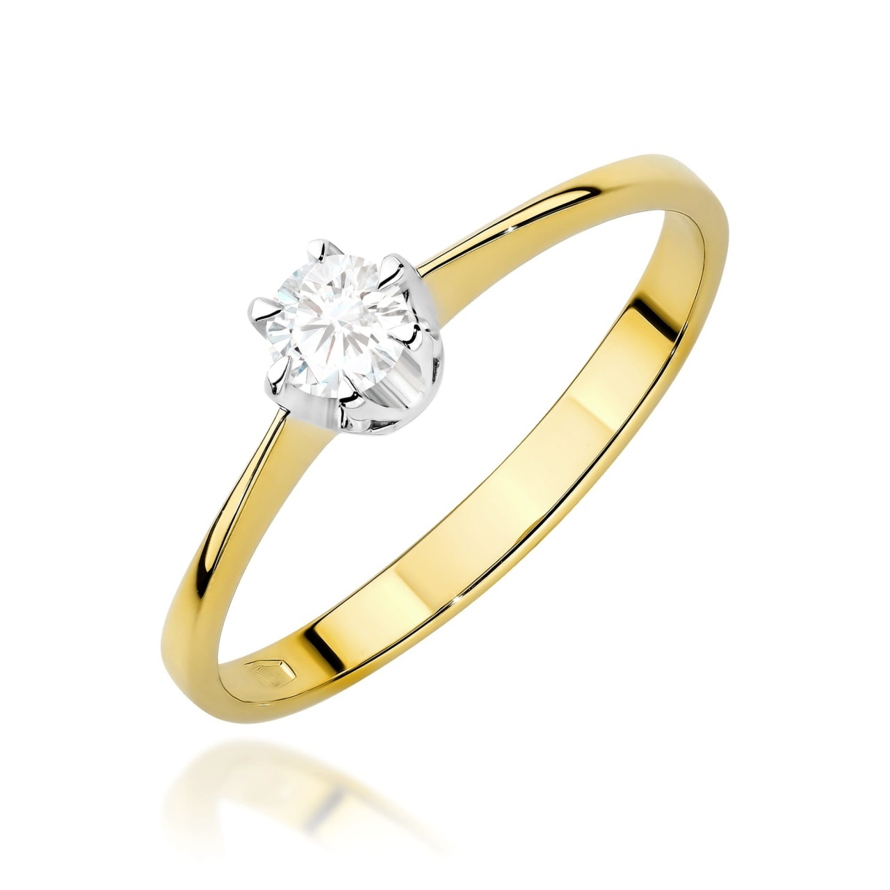 Inel Aur 9K cu Diamant de Laborator 0.20 ct (Varianta: Galben)