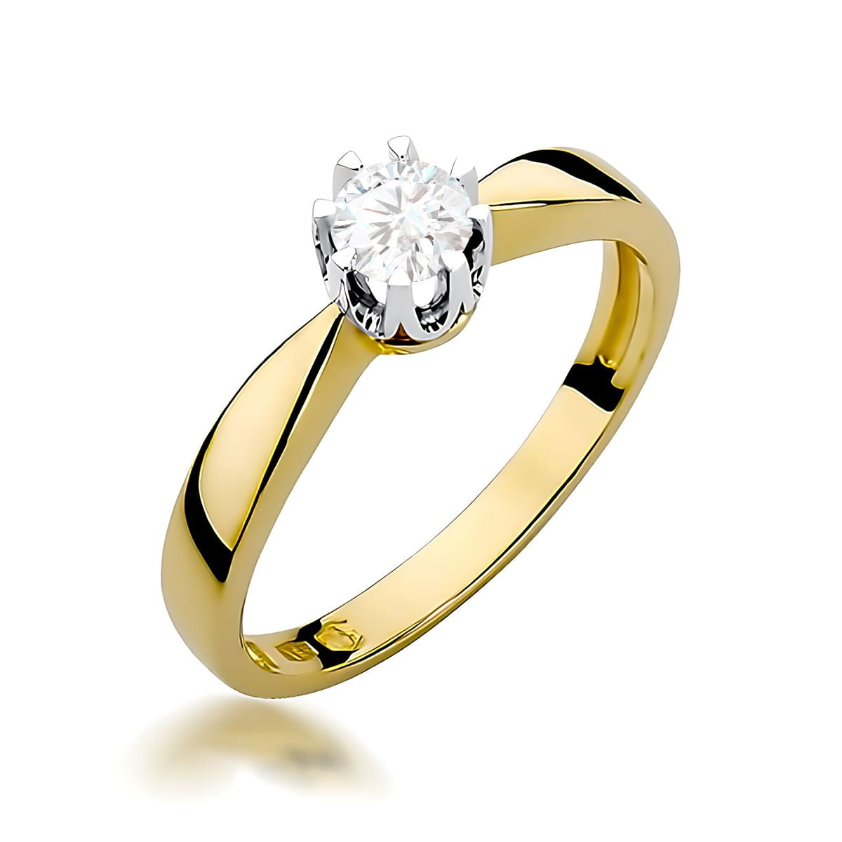 Inel Aur 9K cu Diamant de Laborator 0.25 ct (Varianta: Alb)