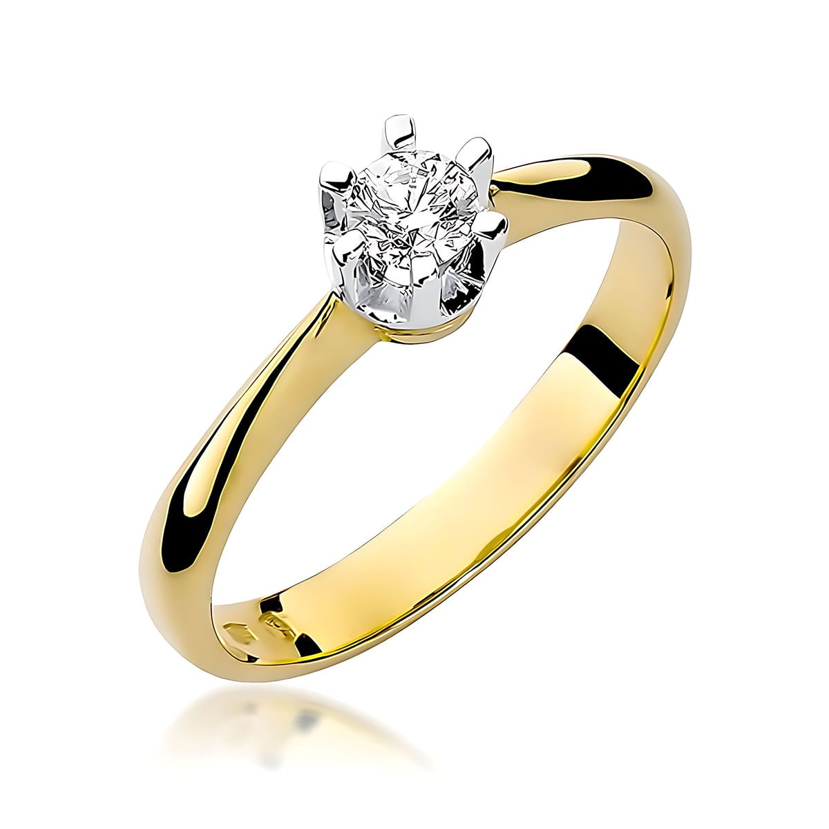 Inel Aur 9K cu Diamant de Laborator 0.25 ct (Varianta: Galben)