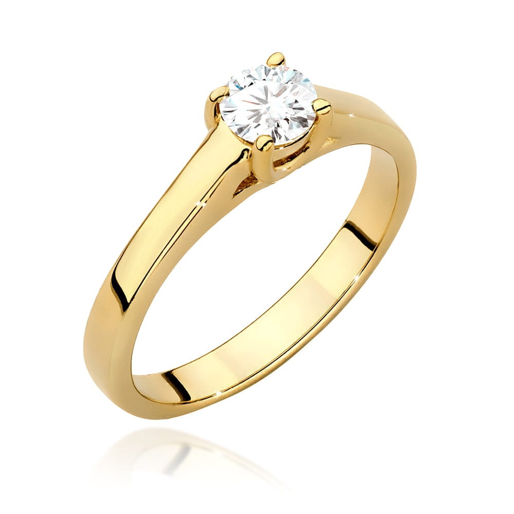 Inel Aur 9K cu Diamant de Laborator 0.40 ct (Varianta: Galben)