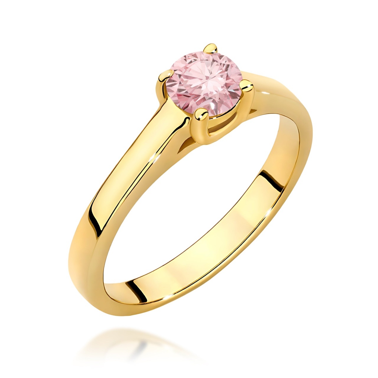 Inel Aur 9K cu Diamant de Laborator 0.50 ct (Varianta: Galben)
