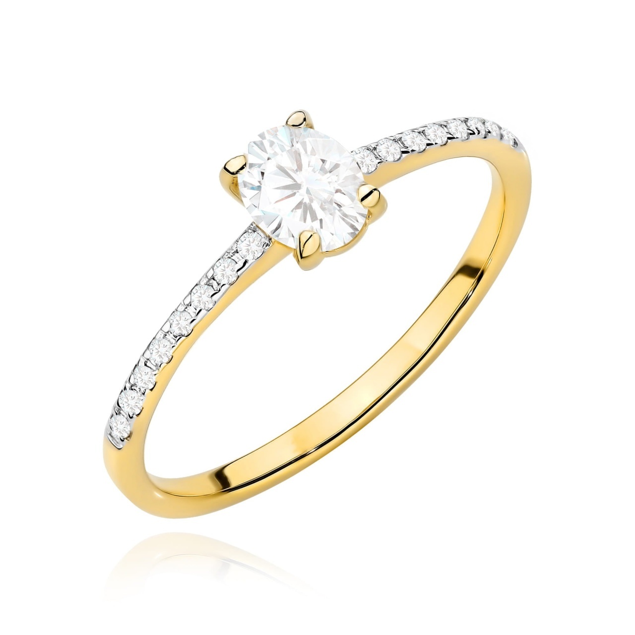 Inel Aur 9K cu Diamante de Laborator 0.38 ct (Varianta: Galben)
