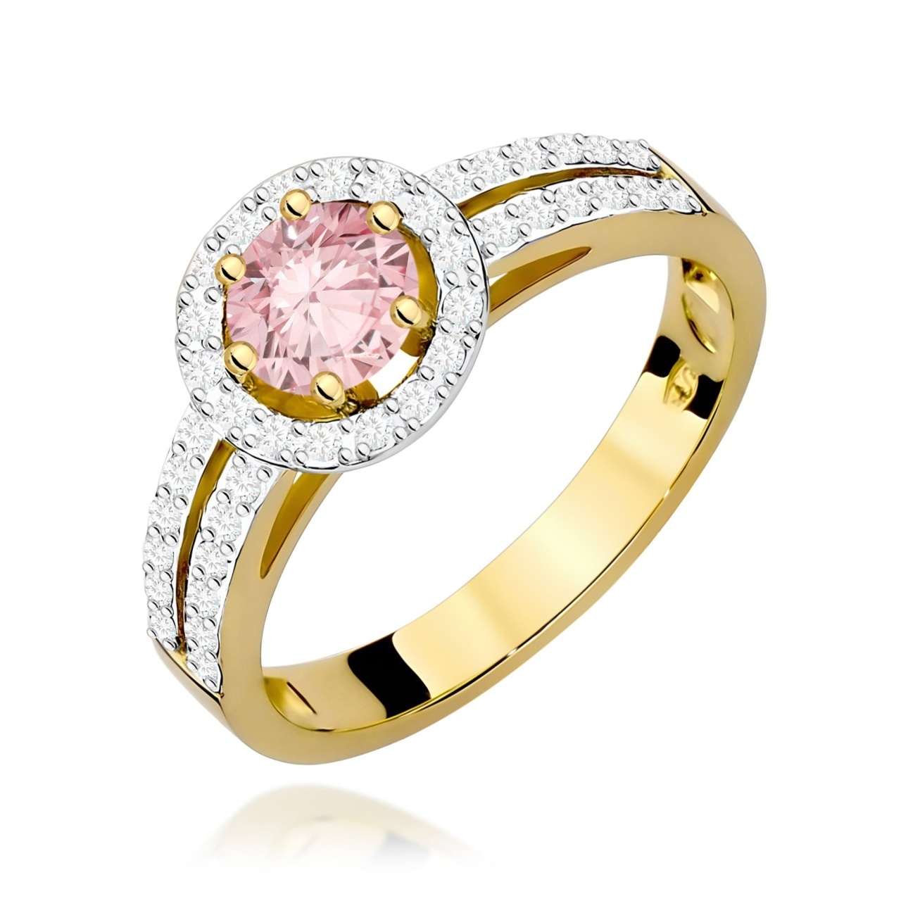 Inel Aur 9K cu Diamante de Laborator 0.70 ct (Varianta: Galben)