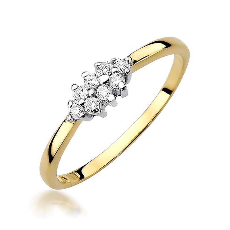 Inel Aur 9K cu Diamante Naturale 0.12 ct (Varianta: Galben)