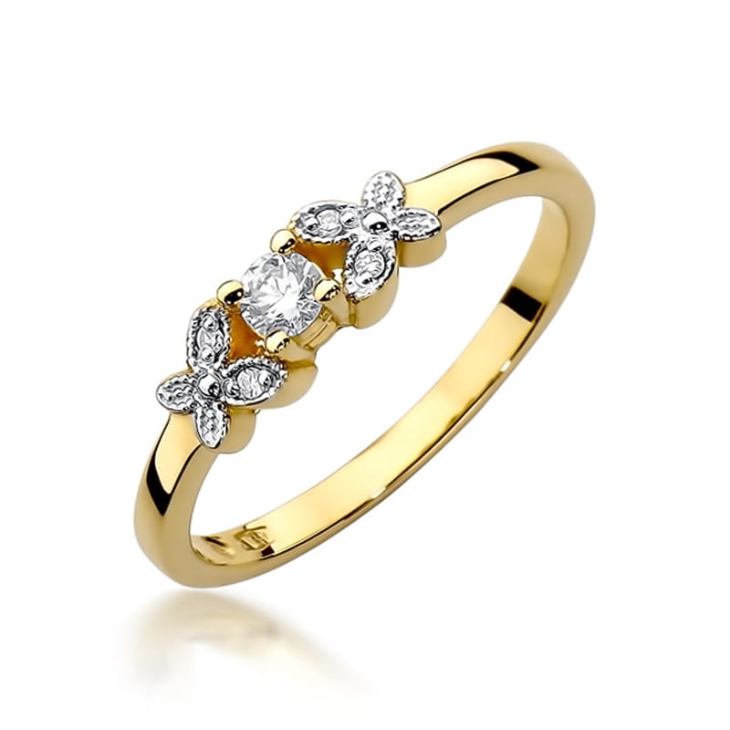 Inel Aur 9K cu Diamante Naturale 0.12 ct (Varianta: Alb)