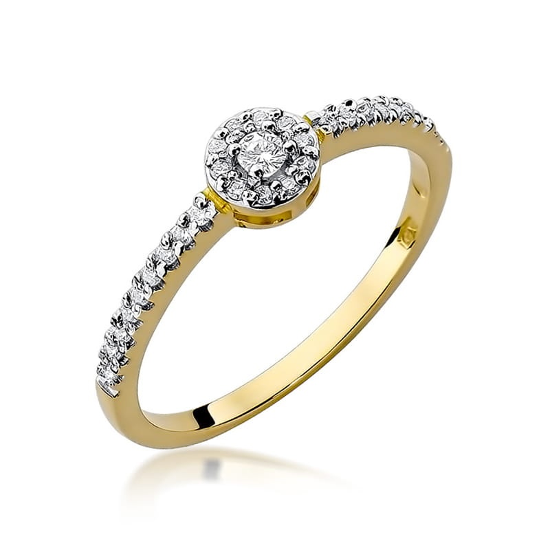 Inel Aur 9K cu Diamante Naturale 0.19 ct (Varianta: Galben)