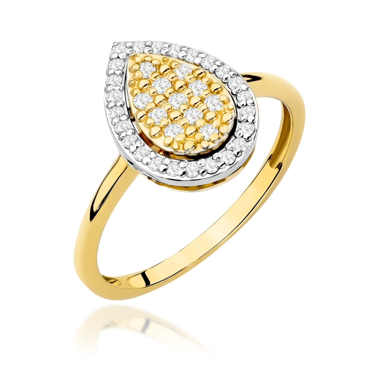 Inel Aur 9K cu Diamante Naturale 0.22 ct (Varianta: Alb)