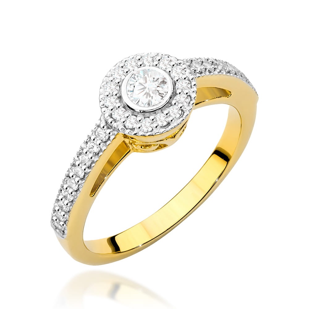 Inel Aur 9K cu Diamante Naturale 0.38 ct (Varianta: Galben)