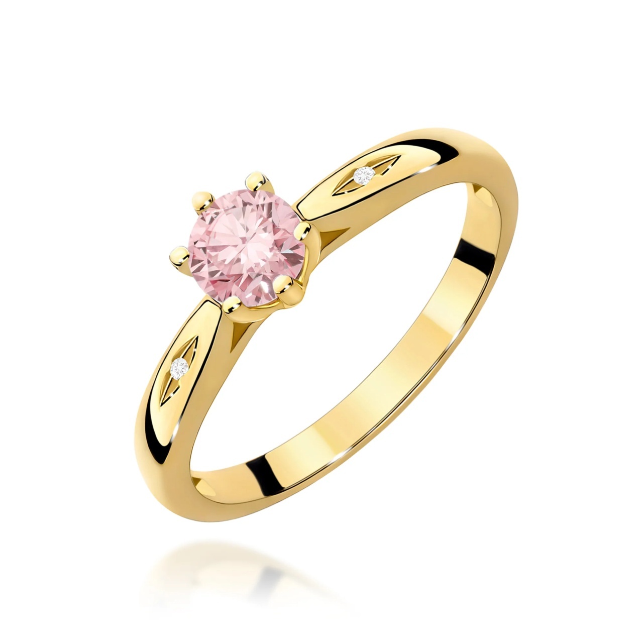 Inel Aur 9K cu Diamante Roz de Laborator 0.51 ct (Varianta: Galben)