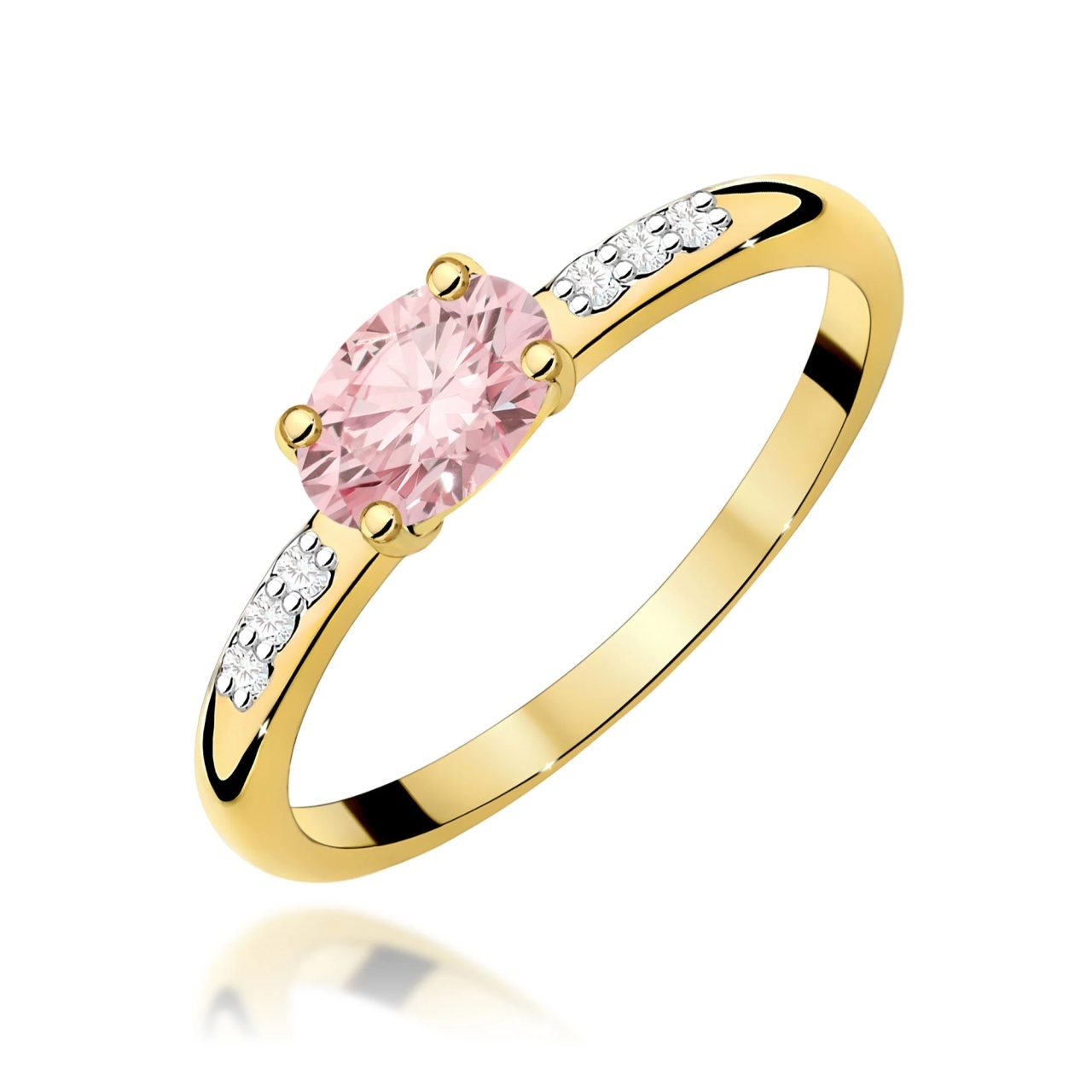 Inel Aur 9K cu Diamante Roz de Laborator 0.53 ct (Varianta: Galben)
