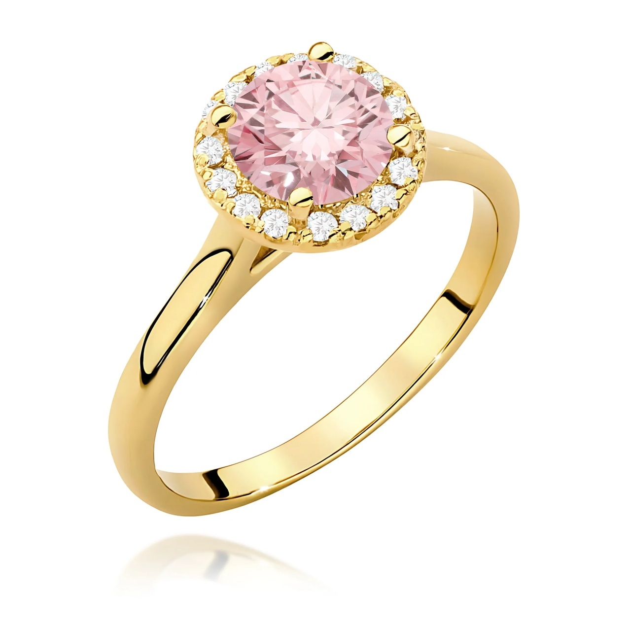 Inel Aur 9K cu Diamante Roz de Laborator 1.14 ct (Varianta: Galben)