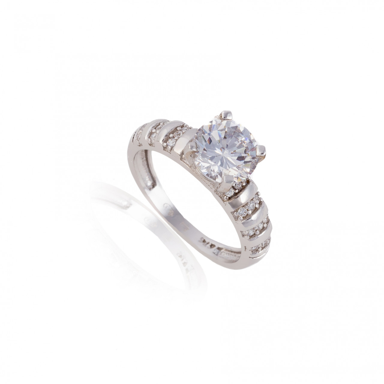 inelul de logodna si verigheta pe acelasi deget Inel de logodna din argint 925 2.7g (Marime Inel-Verigheta: M51)