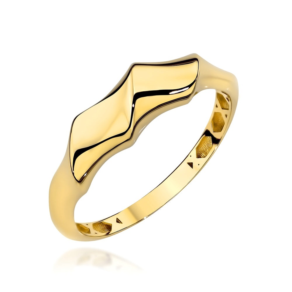 Inel din Aur 14K cu Design Valuri Fine (Greutate: 1.12, Măsură: 11)
