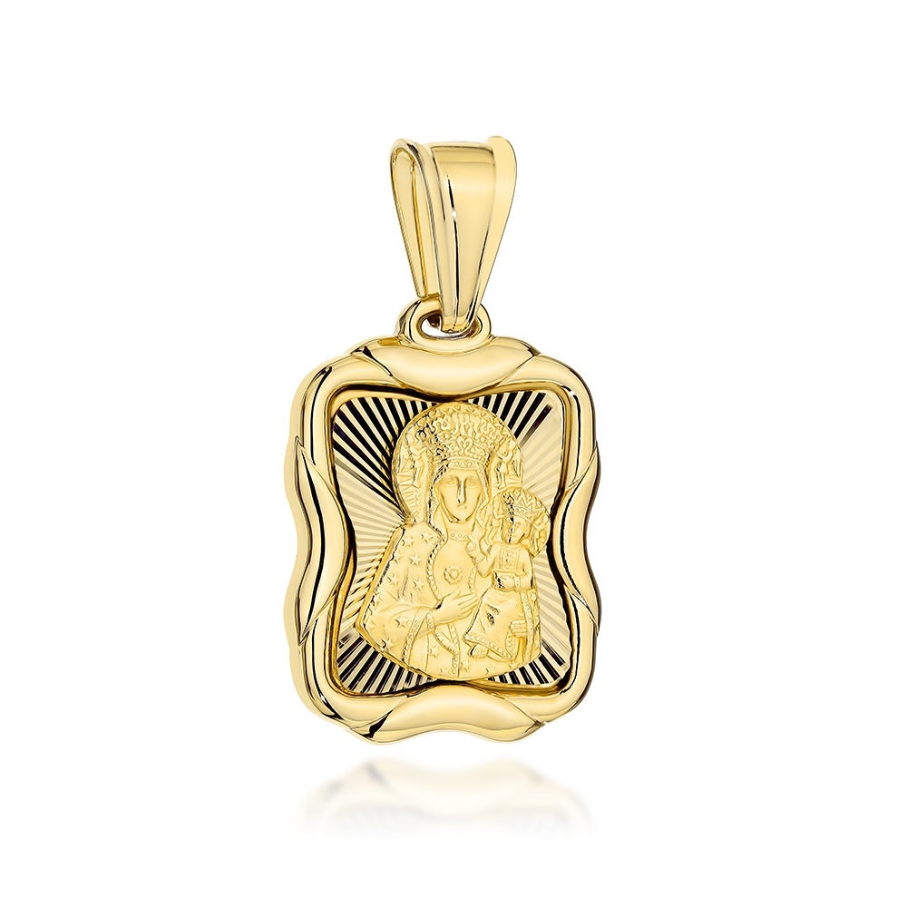 Medalion Aur 14K Maica Domnului Częstochowska - Design Elegant (Greutate: 4.98)