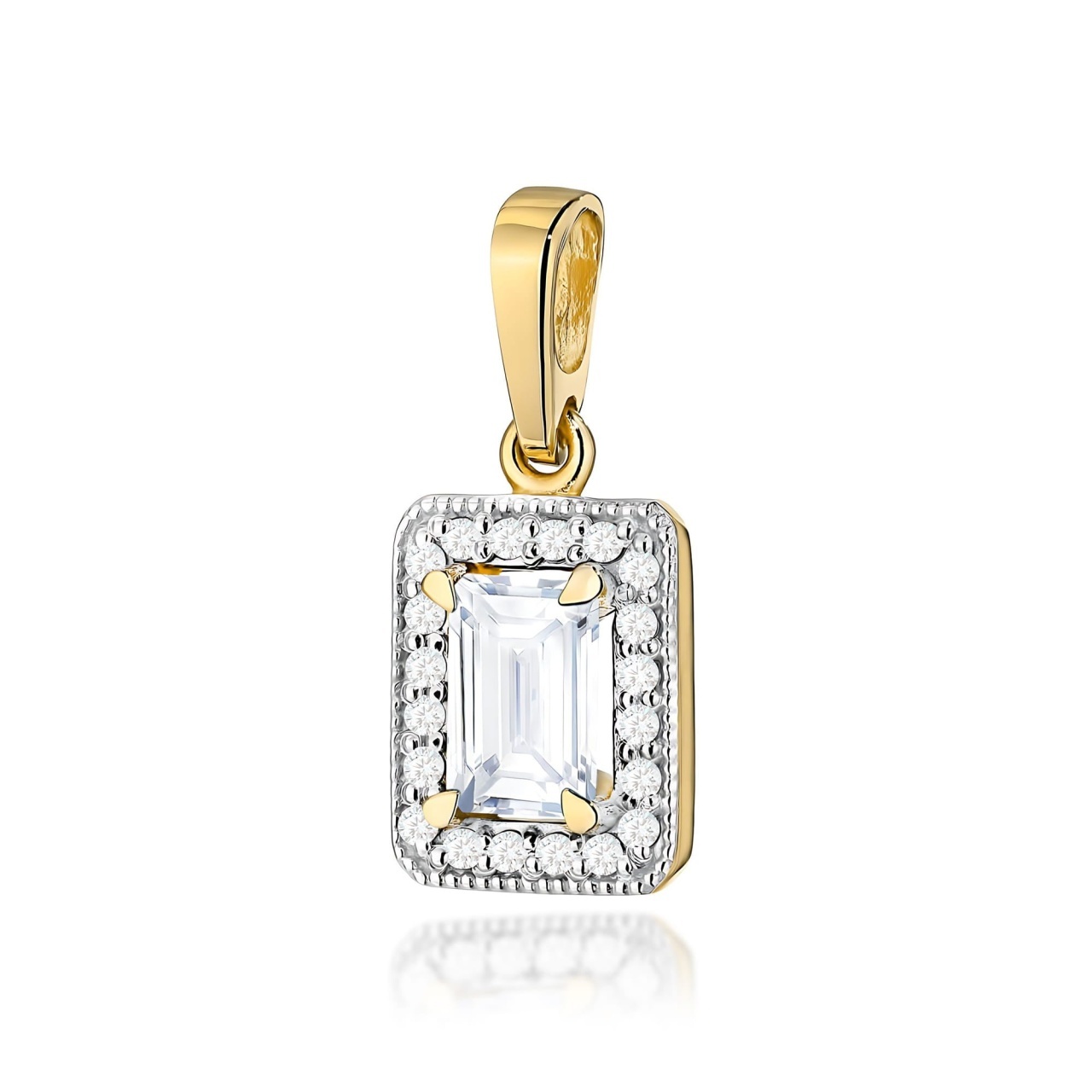 Pandantiv Aur 14K cu Diamante de Laborator 0.70 ct (Varianta: Galben)