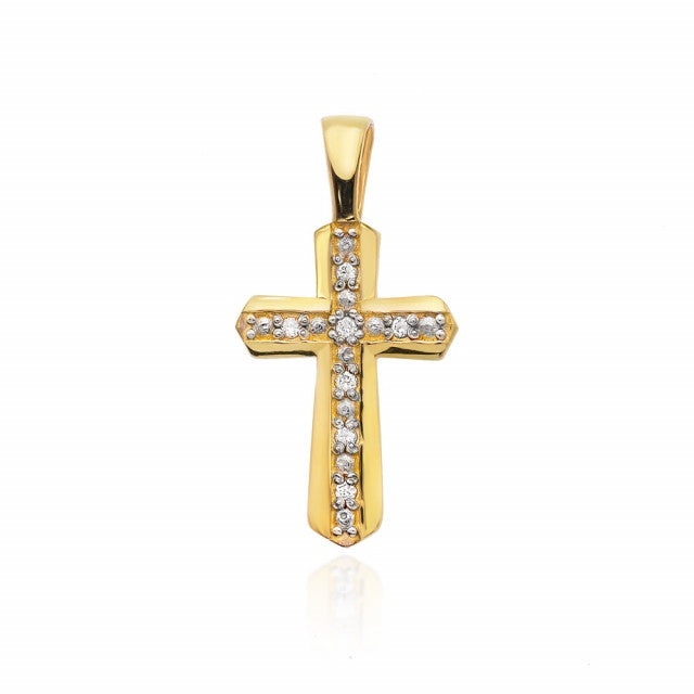 Pandantiv Aur 14K cu Diamante Naturale 0.04 ct (Varianta: Roz)