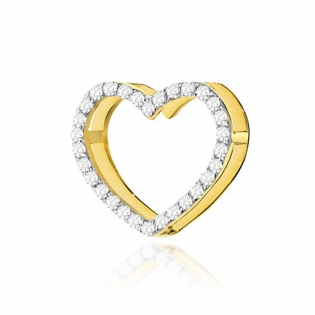 Pandantiv Aur 14K cu Diamante Naturale 0.15 ct (Varianta: Galben)
