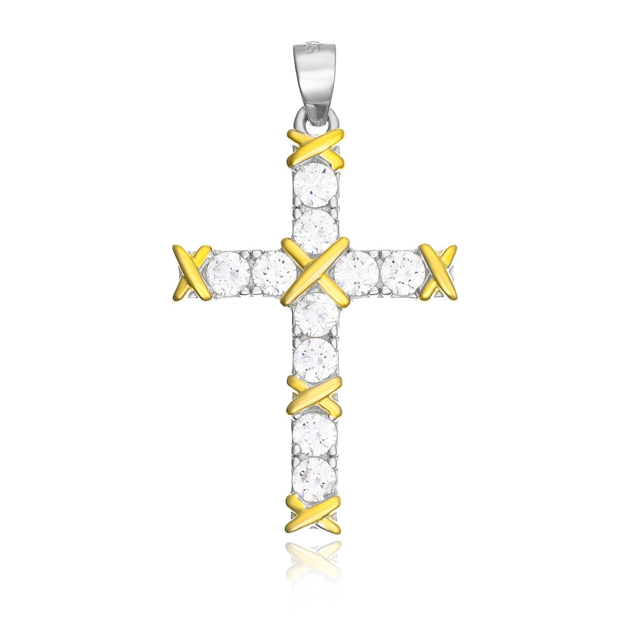 Pandantiv Aura Cross din argint 925 cu cristale 3.20g