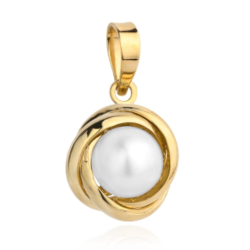 Pandantiv cu perle într-un cadru auriu (Greutate: 0.98)