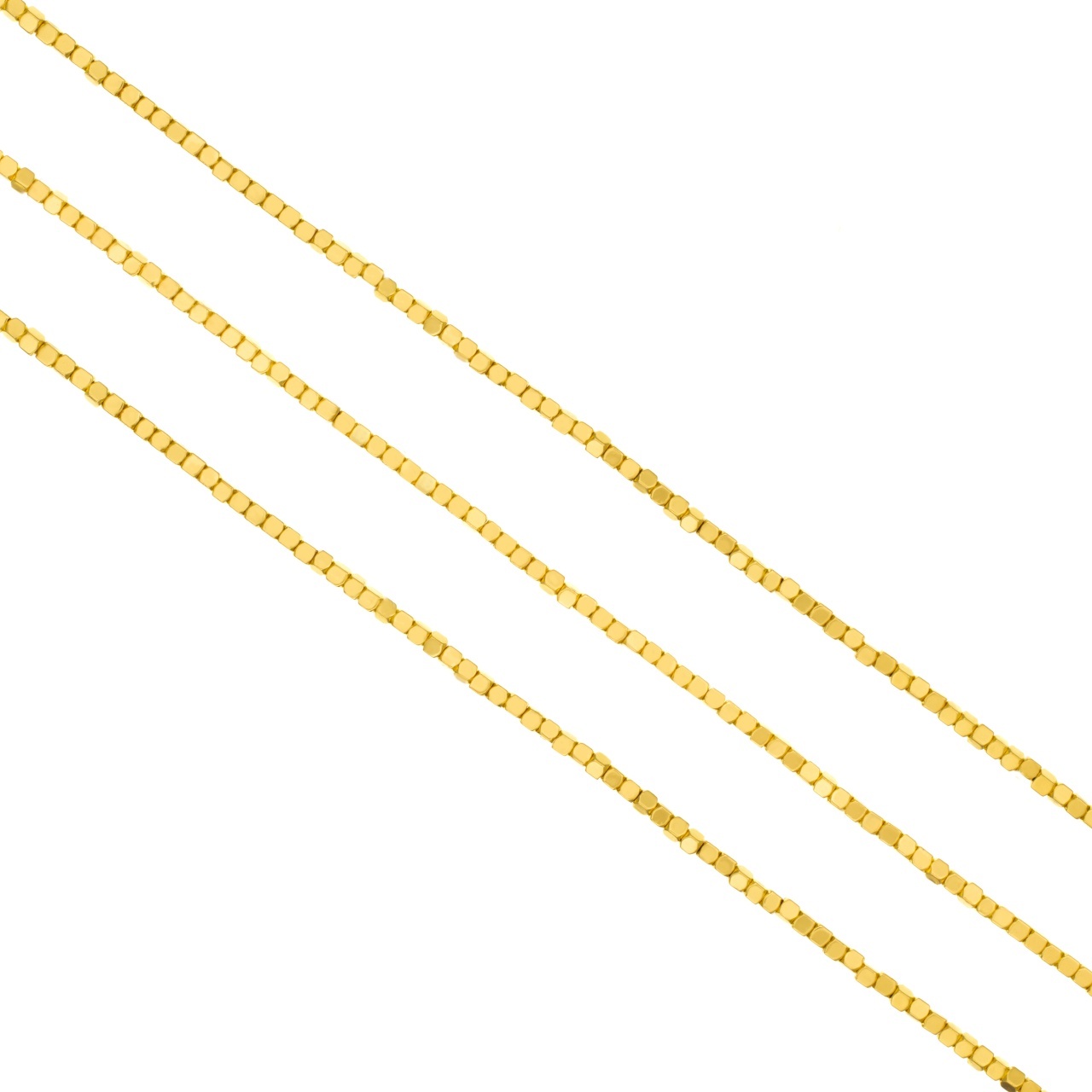 Șirag Hematite cubice placate cu aur 1/1 mm ~ șirag Aprox 260 buc