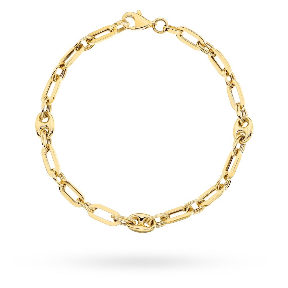 Brățară Aur 14K cu Zale Lungi și Elemente Decorative (Greutate: 3.95, Măsură: 18 cm)