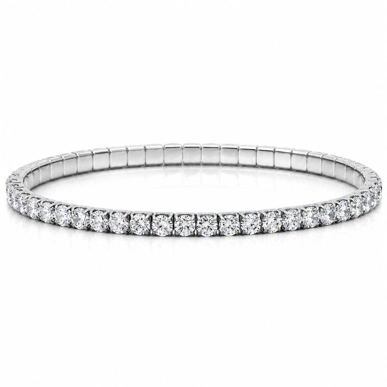 Bratara Tennis Elastica din argint 925 Crystal Clear (Marime: 5cm)
