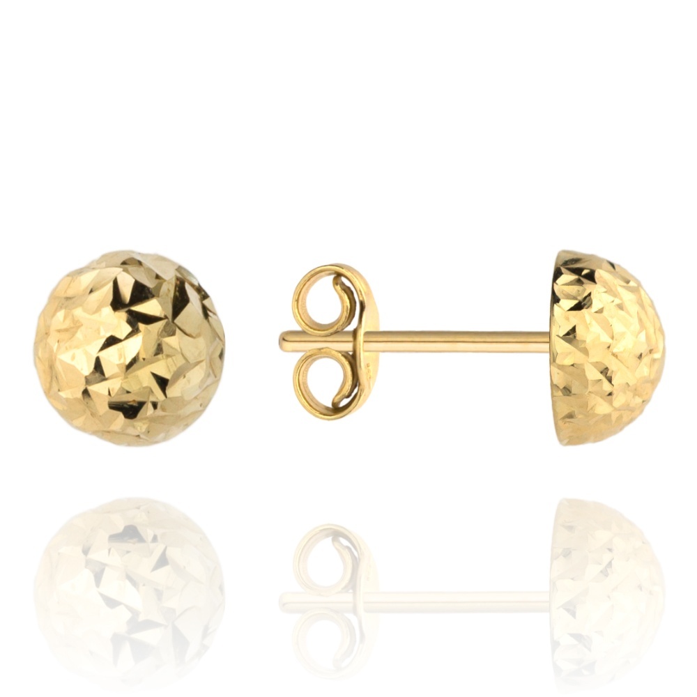 Cercei Aur 14k cu Bilute 8 mm (Greutate: 0.83)