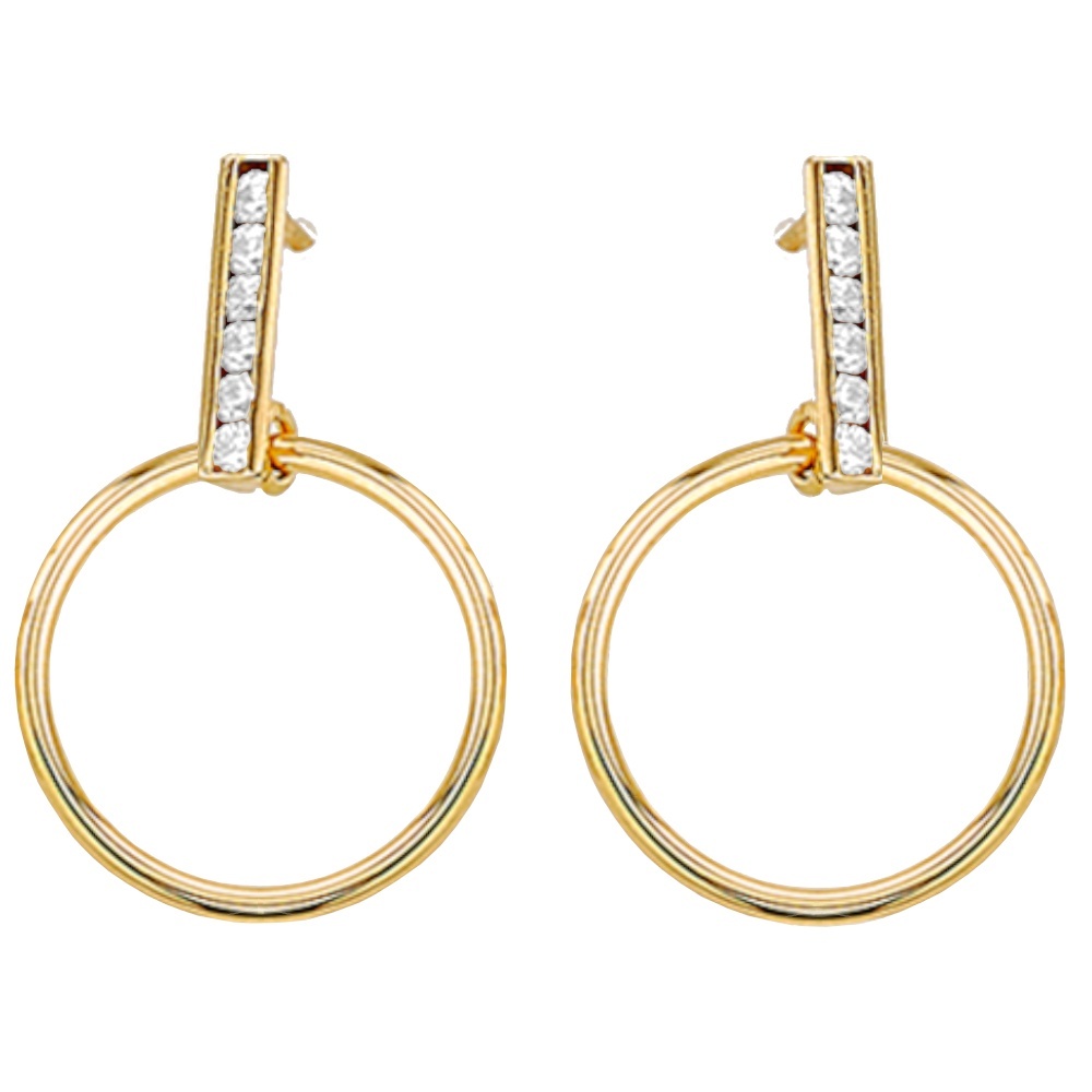 Cercei Aur 14k cu Cerculete si Zirconii Albe (Greutate: 1.90)