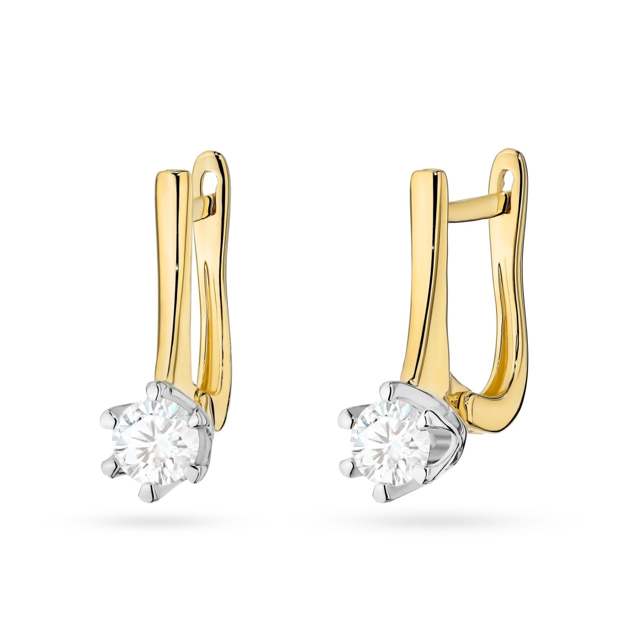 Cercei Aur 14K cu Diamante de Laborator 0.30 ct (Varianta: Galben)