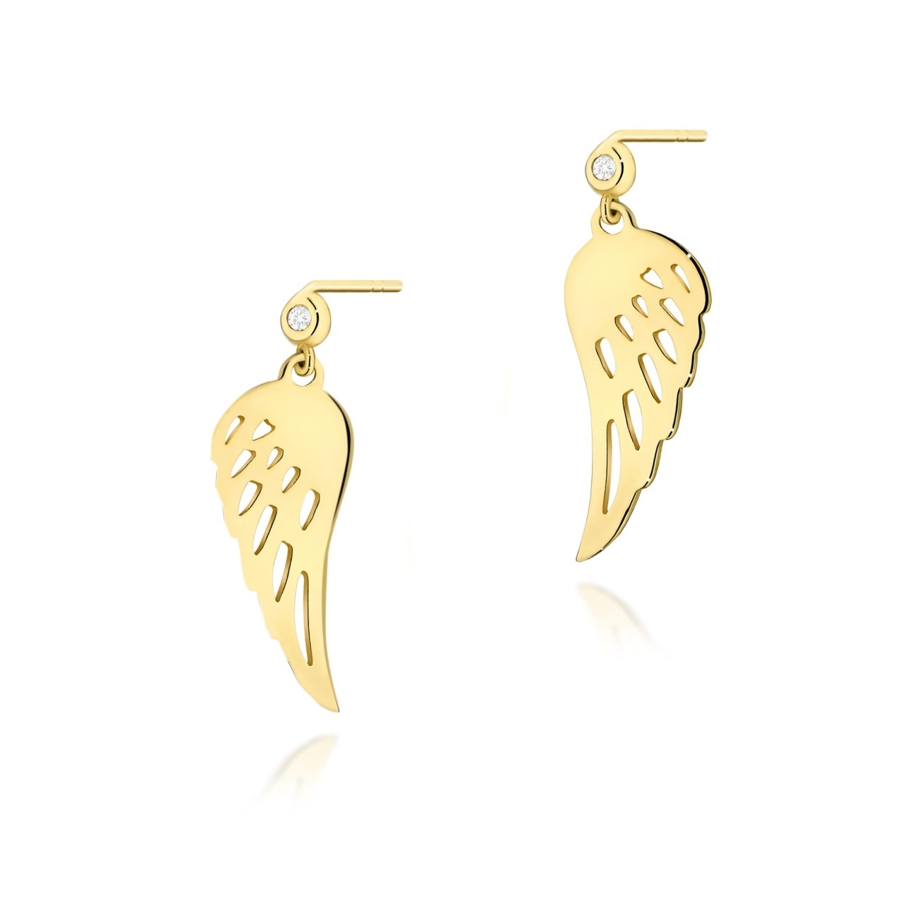 Cercei Aur 14K cu Diamante Naturale 0.03 ct (Varianta: Alb)