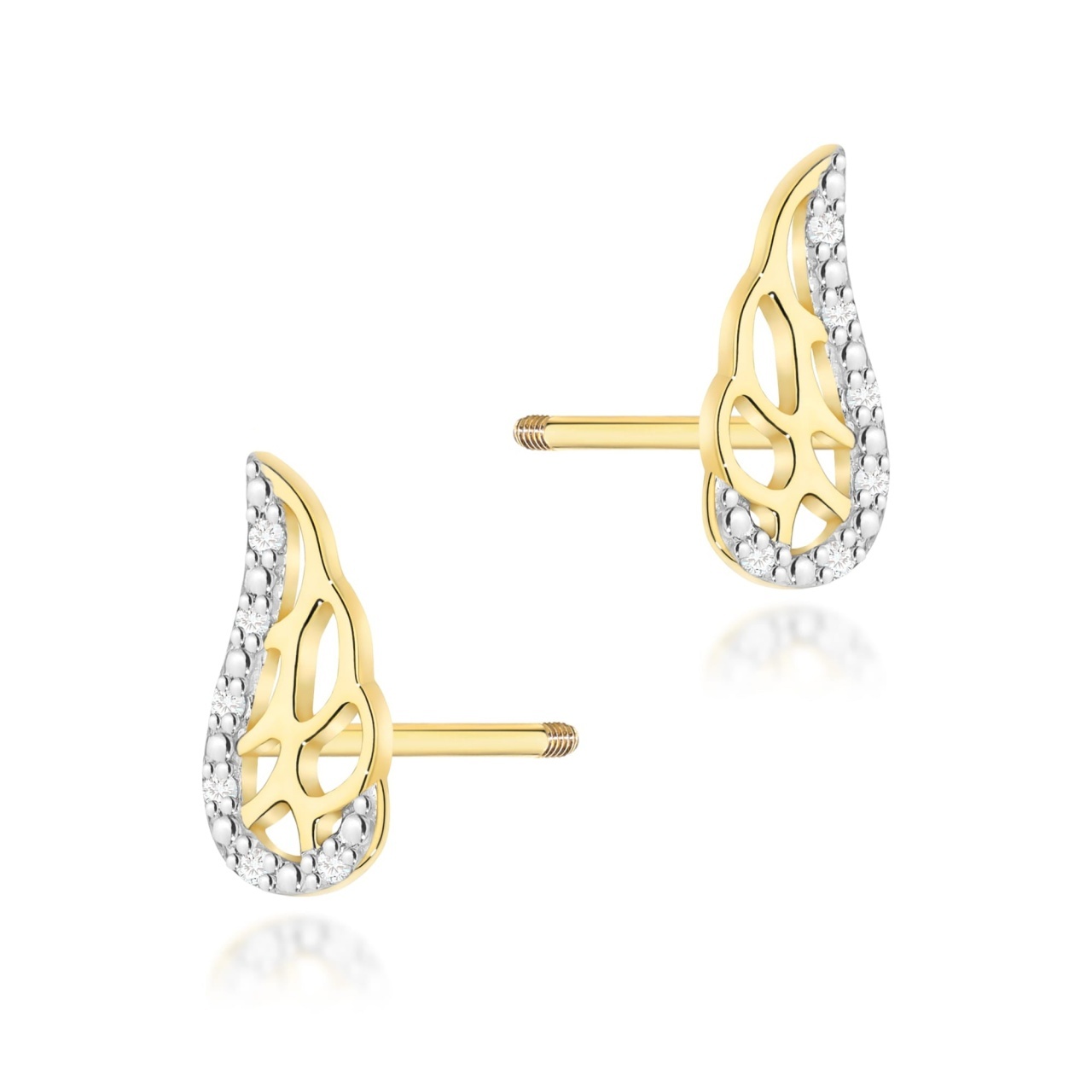 Cercei Aur 14K cu Diamante Naturale 0.06 ct Filet cu Protectie (Varianta: Galben)