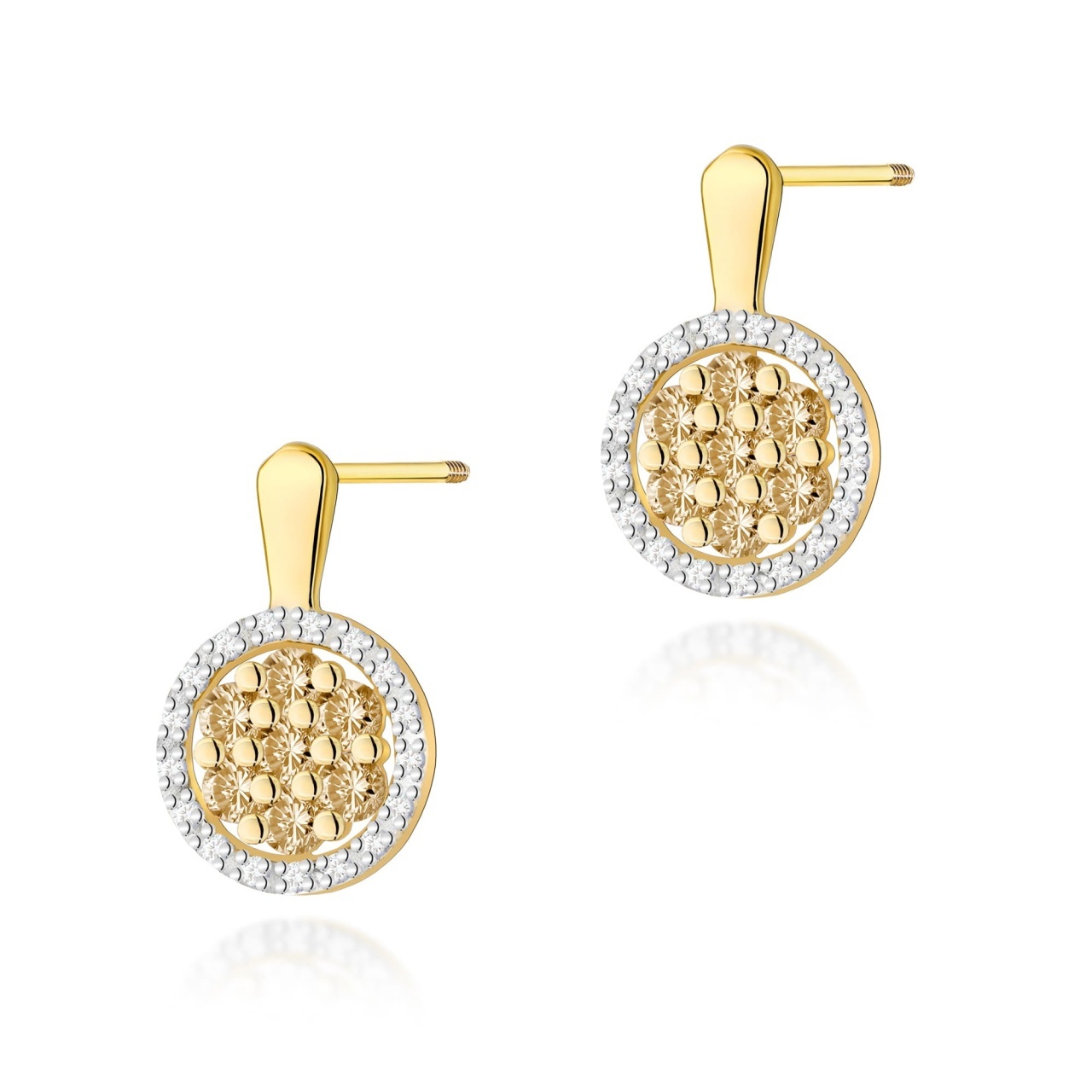 Cercei Aur 14K cu Diamante Naturale 0.87 ct Filet cu Protectie (Varianta: Galben)