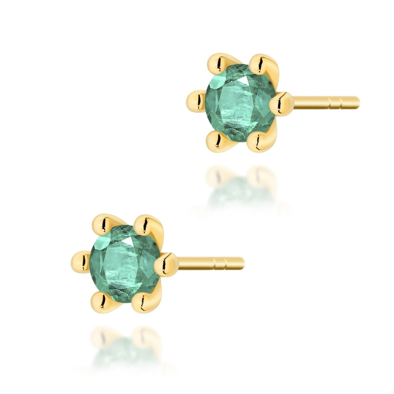 Cercei Aur 14K cu Smarald 0.30 ct (Varianta: Galben)