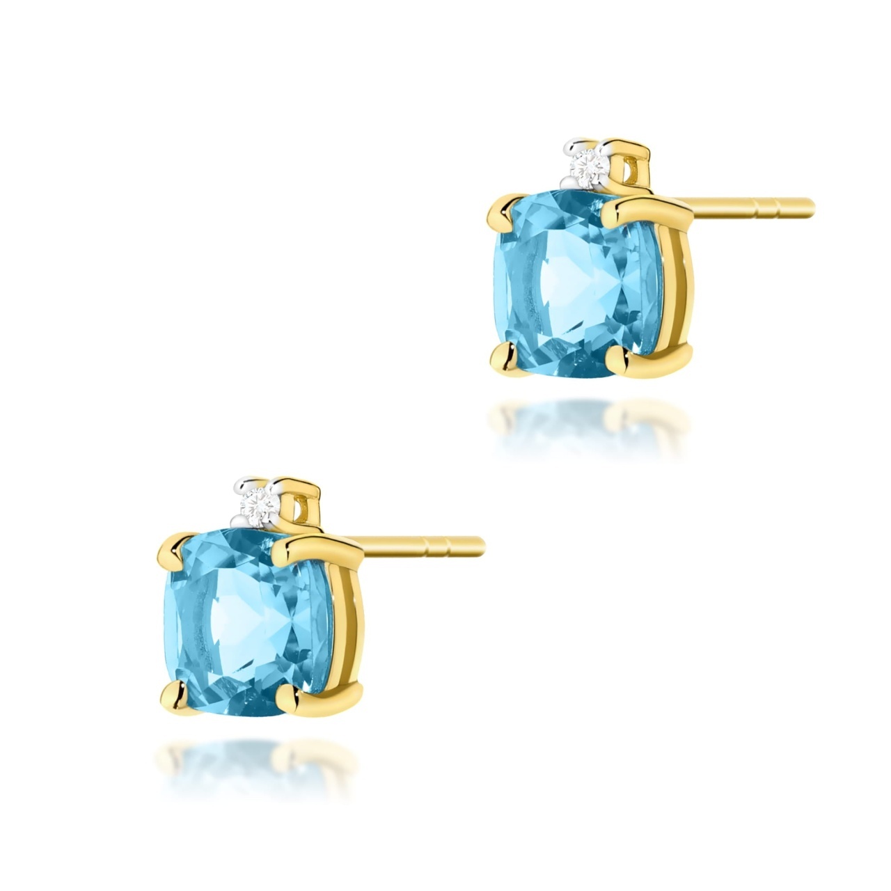 Cercei Aur 14K cu Topaz Swiss 1.10 ct si Diamante Naturale 0.03 ct (Varianta: Galben)