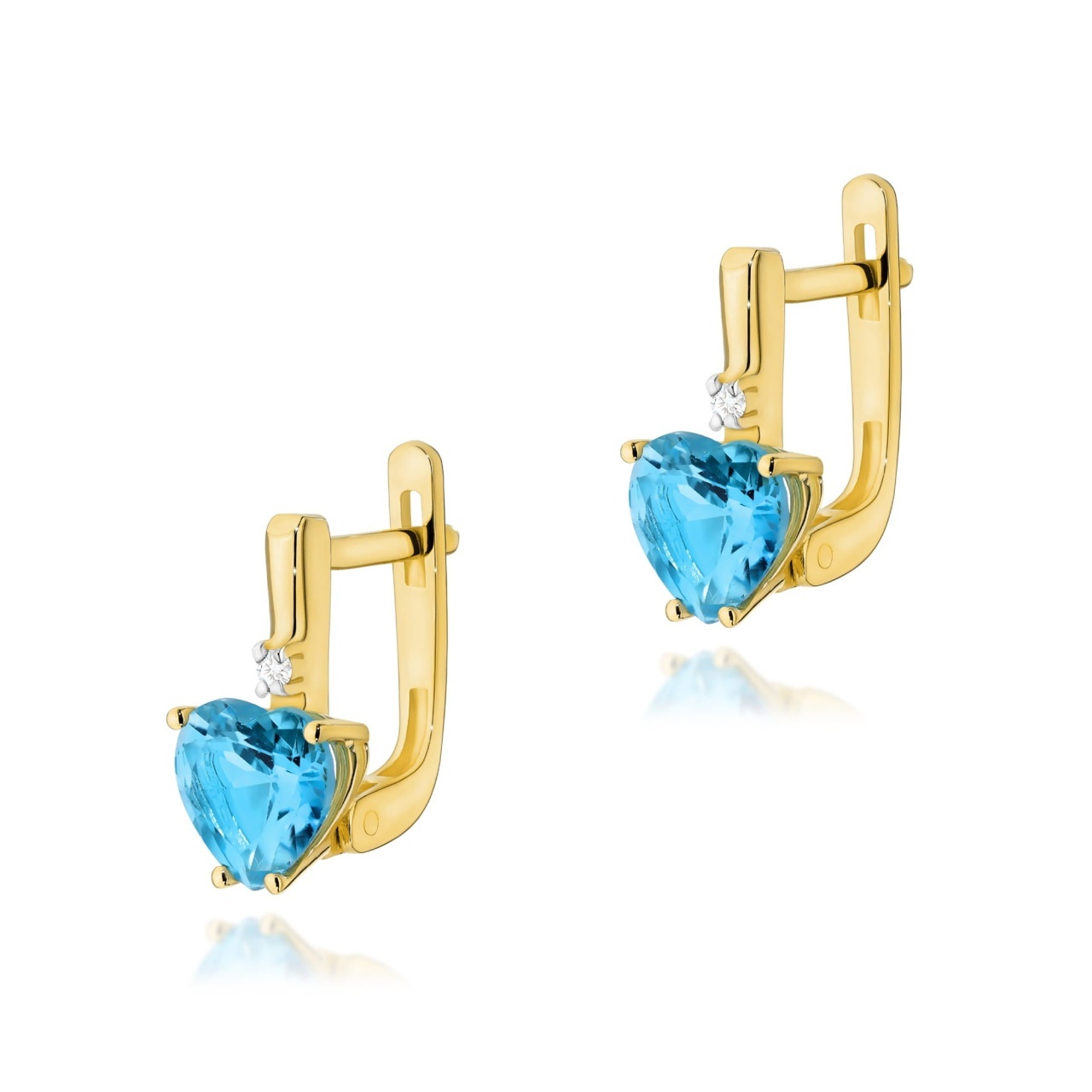 Cercei Aur 14K cu Topaz Swiss 1.20 ct si Diamante Naturale 0.03 ct (Varianta: Galben)