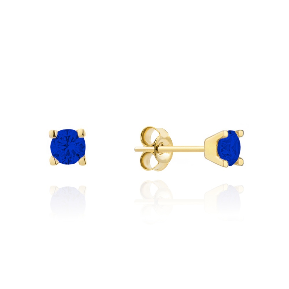 Cercei Aur 14k cu Zirconii Albastre (Greutate: 0.57)