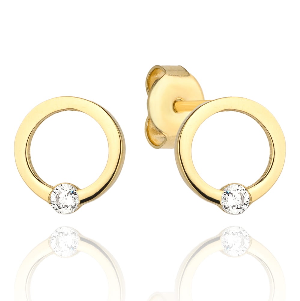 Cercei Aur 14k cu Zirconii Albe (Greutate: 1.00)