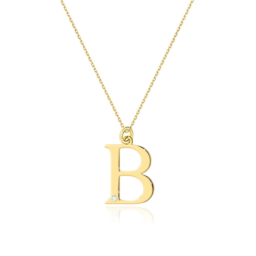 Colier Aur 14K cu Diamant Natural 0.01 ct (Varianta: Galben)