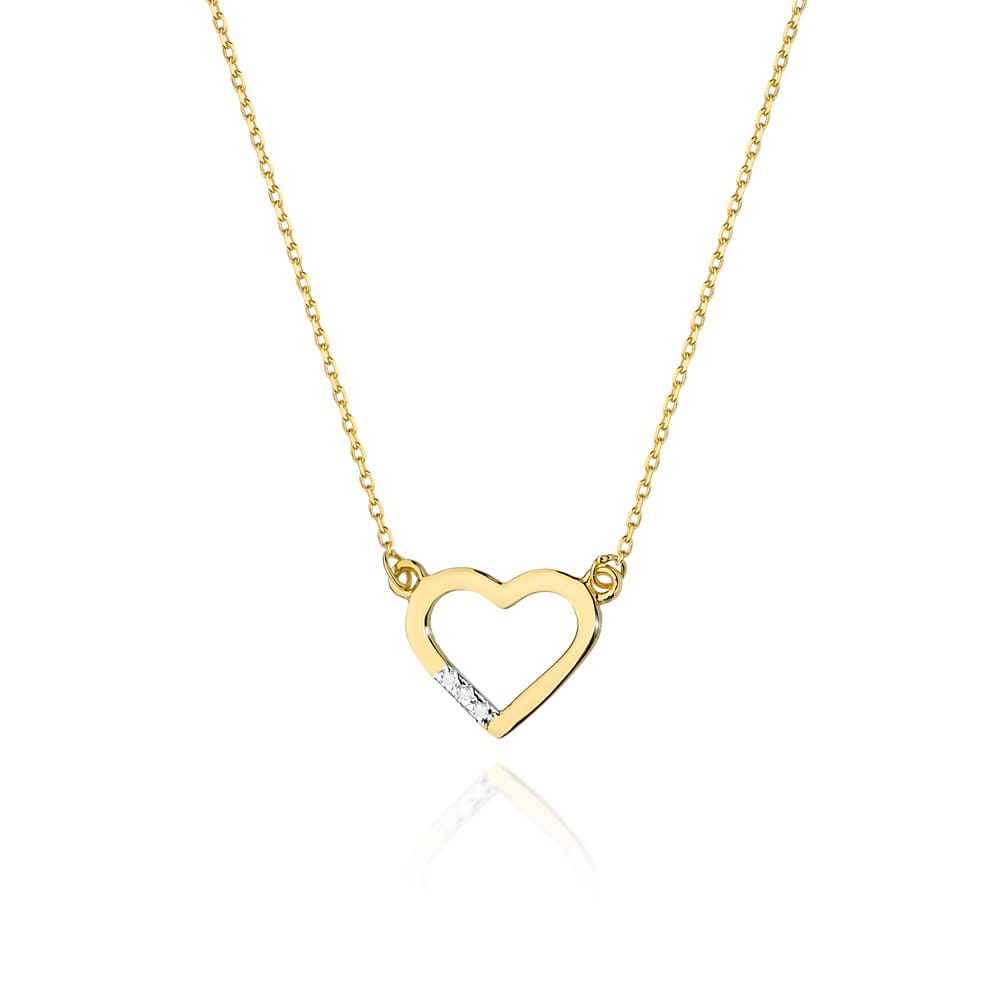Colier Aur 14K cu Diamante Naturale 0.01 ct (Varianta: Galben)
