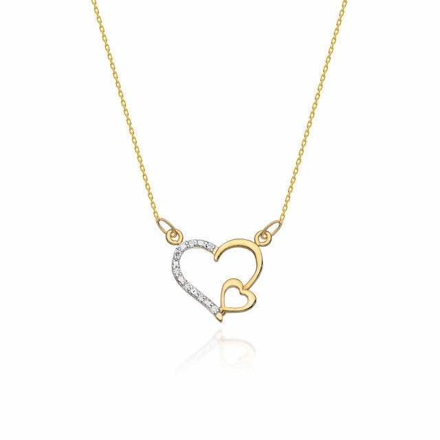 Colier Aur 14K cu Diamante Naturale 0.04 ct (Varianta: Galben)