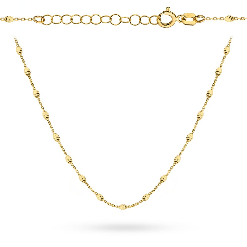 Colier Aur 14K cu Elemente Ovale Diamantate (Greutate: 3.05, Măsură: 39+3 cm)