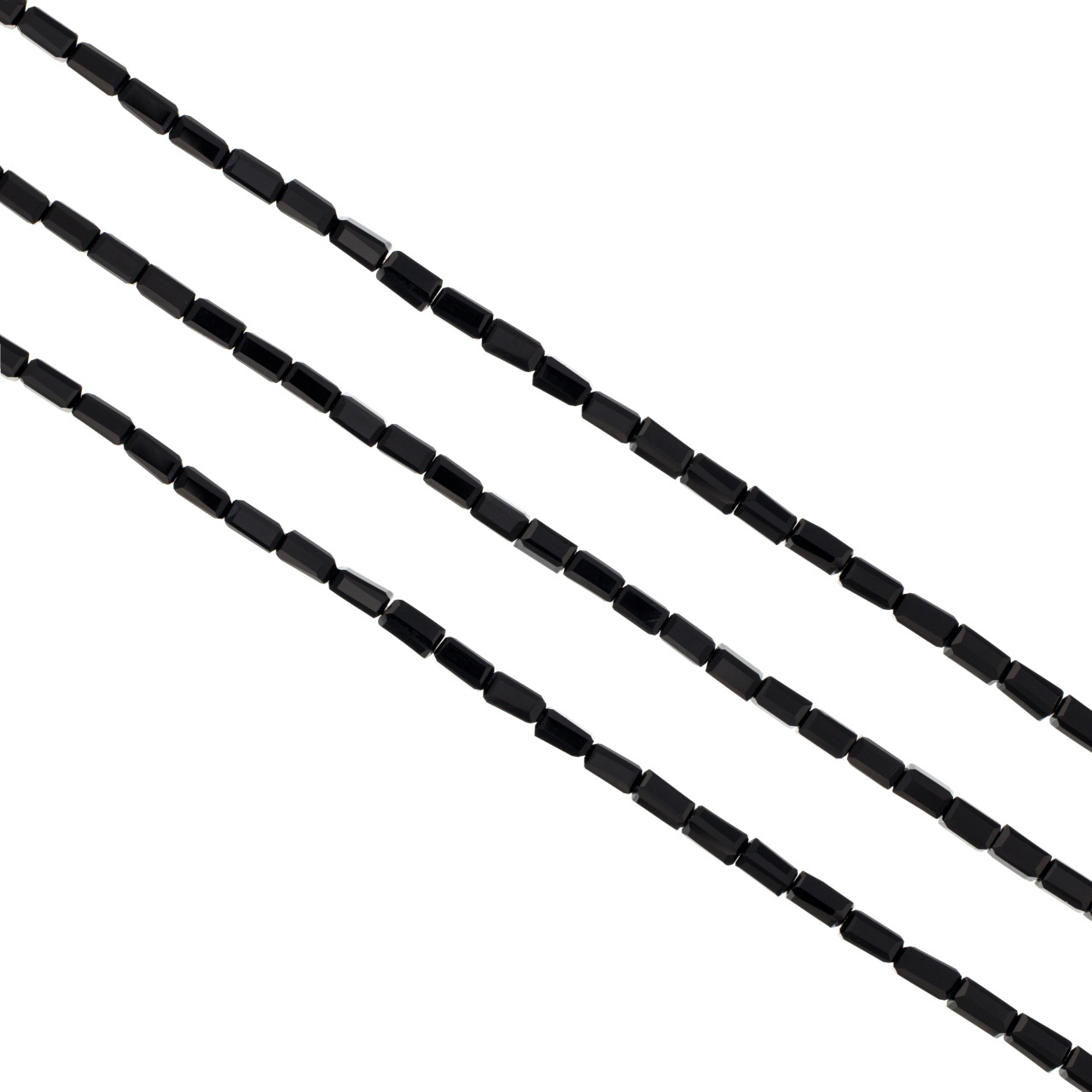 Cristale dreptunghiulare 2x4 mm - șirag aprox 100 bucăți - negru