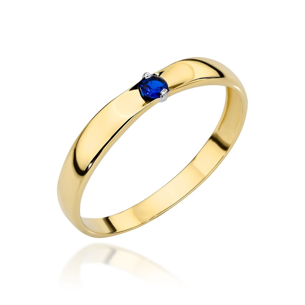 Inel Aur 14k cu Cristal Albastru (Greutate: 1.13, Măsură: 9)