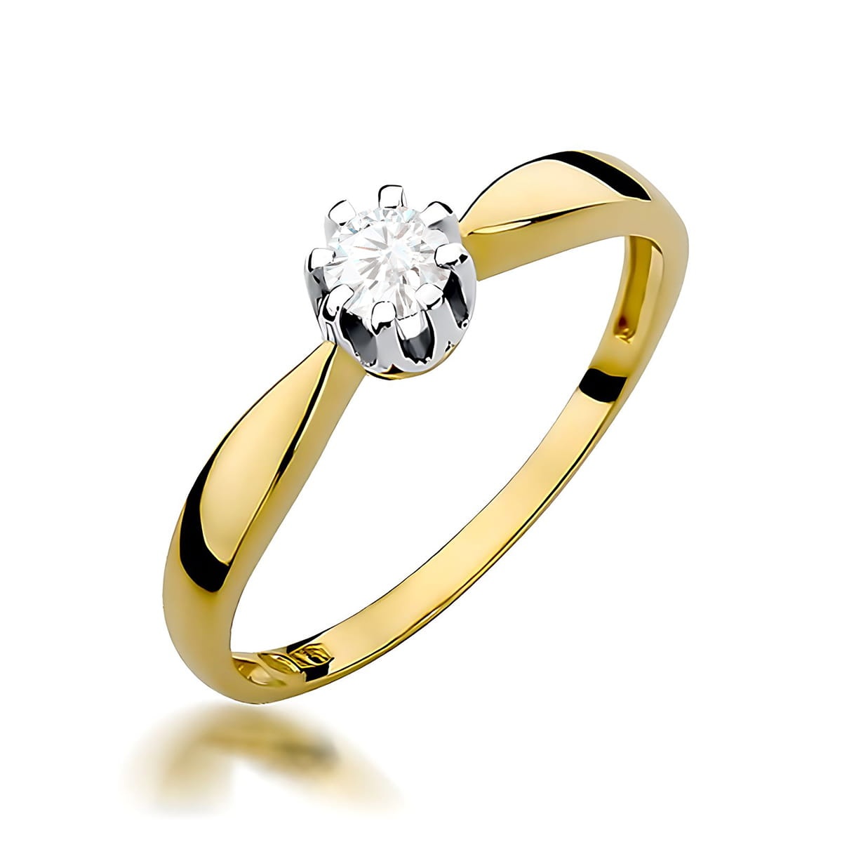 Inel Aur 14K cu Diamant de Laborator 0.20 ct (Varianta: Galben)