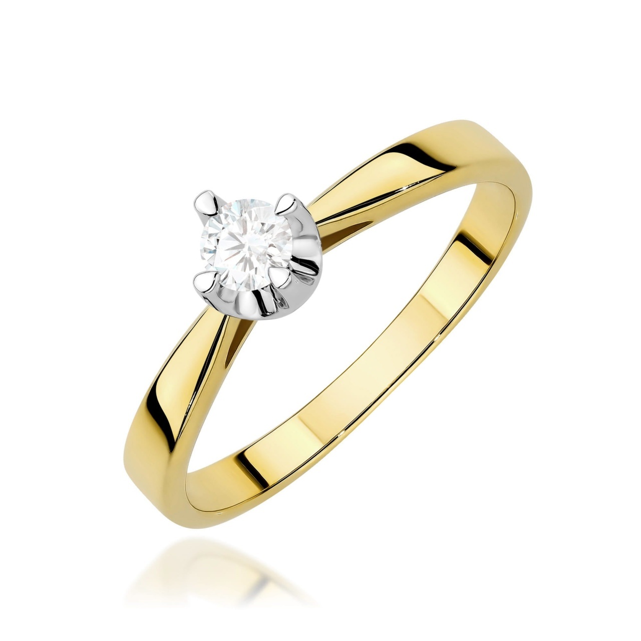 Inel Aur 14K cu Diamant de Laborator 0.20 ct (Varianta: Galben)