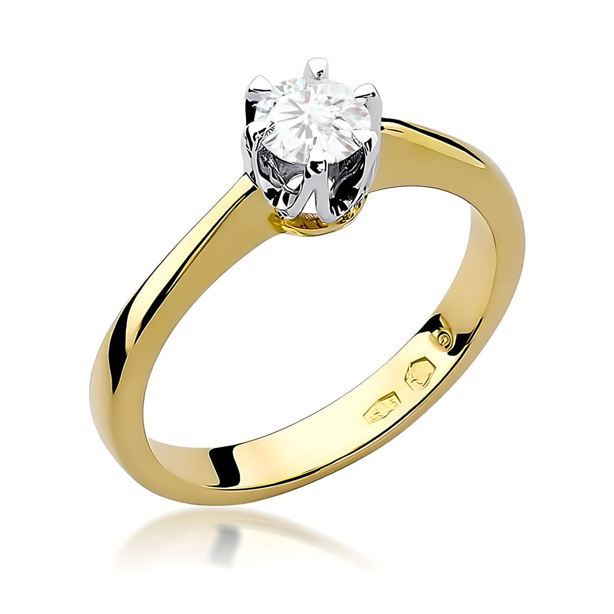 Inel Aur 14K cu Diamant de Laborator 0.25 ct (Varianta: Galben)