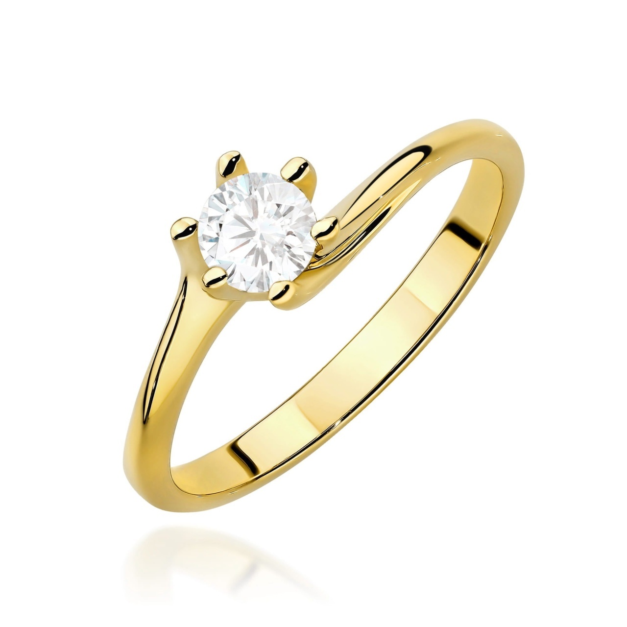 Inel Aur 14K cu Diamant de Laborator 0.50 ct (Varianta: Galben)