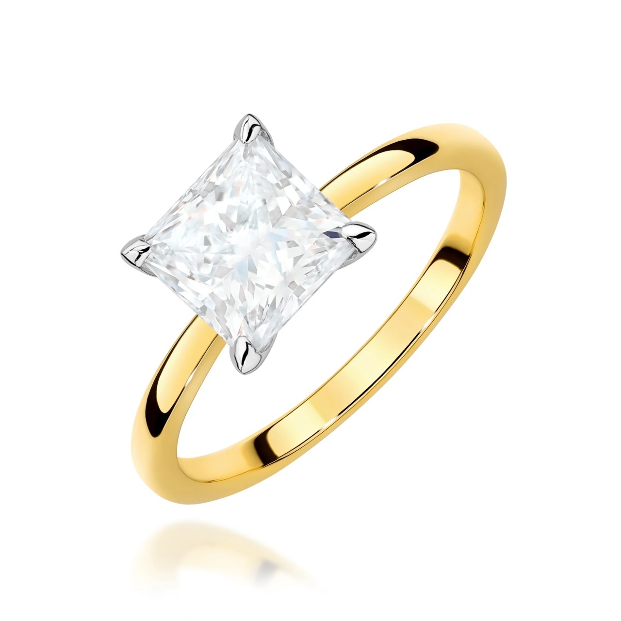 Inel Aur 14K cu Diamant de Laborator 1.50 ct (Varianta: Galben)