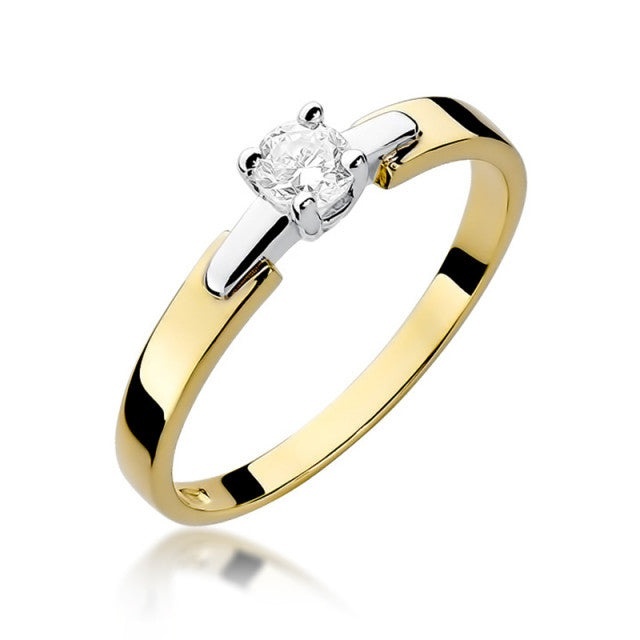 Inel Aur 14K cu Diamant Natural 0.20 ct (Varianta: Galben)